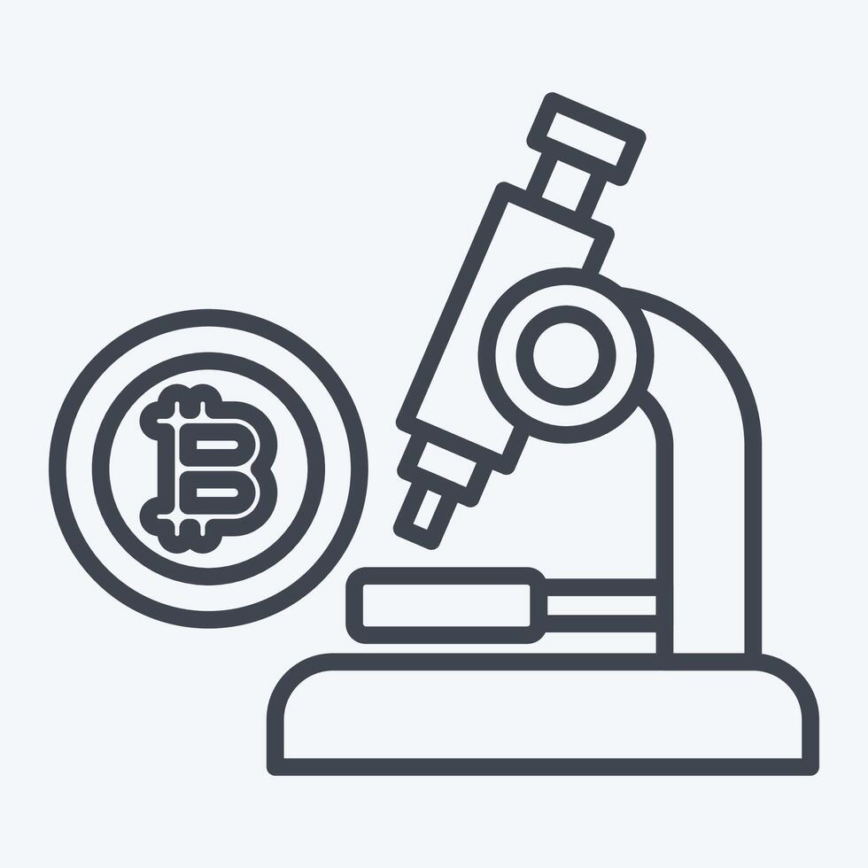 Icon Bitcoin Research. related to Cryptography symbol. line style. simple design illustration vector
