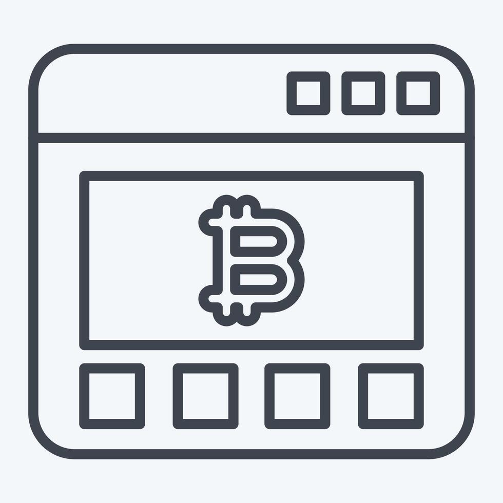 Icon Bitcoin Website. related to Cryptography symbol. line style. simple design illustration vector