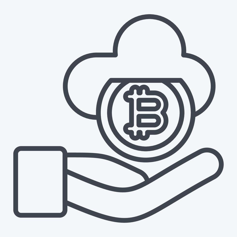 Icon Cloud Money. related to Cryptography symbol. line style. simple design illustration vector