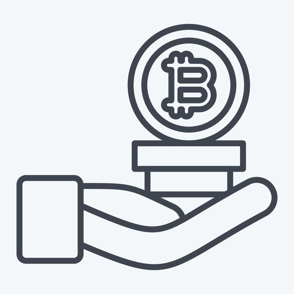 Icon Invesment. related to Cryptography symbol. line style. simple design illustration vector
