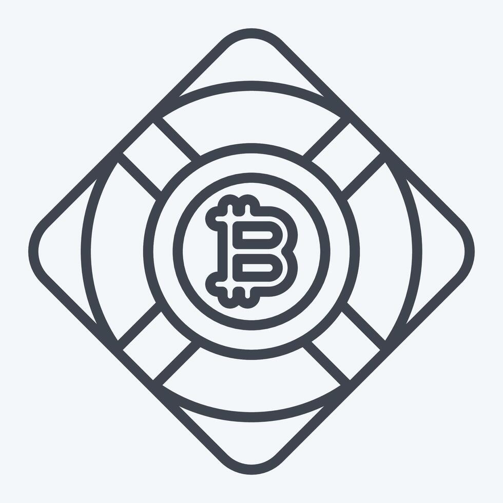 Icon Bitcoin Safety. related to Cryptography symbol. line style. simple design illustration vector