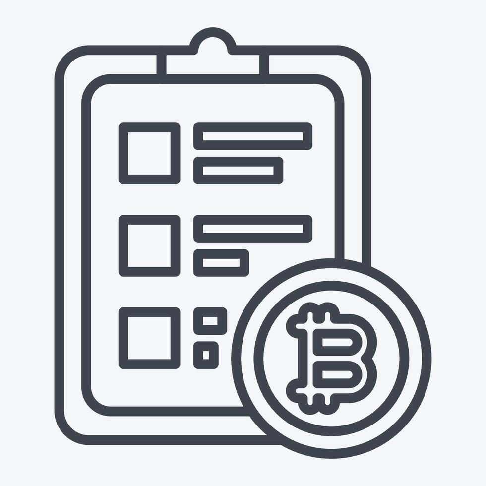 Icon Crypto Report. related to Cryptography symbol. line style. simple design illustration vector