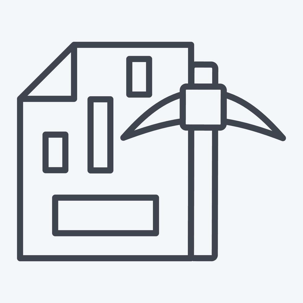 Icon Mining Chart. related to Cryptography symbol. line style. simple design illustration vector