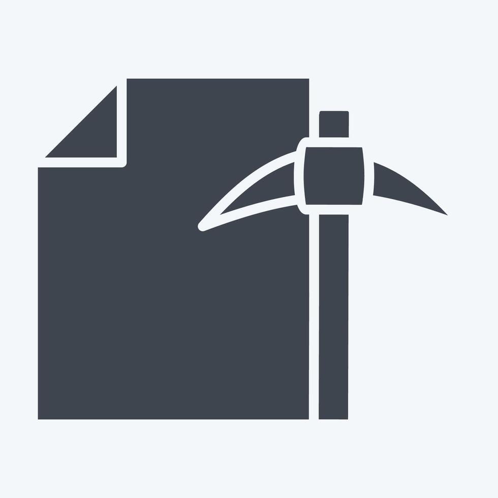 Icon Mining Chart. related to Cryptography symbol. glyph style. simple design illustration vector
