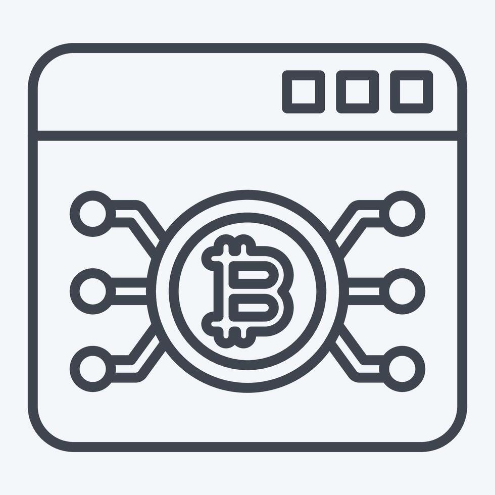Icon Bitcoin Web. related to Cryptography symbol. line style. simple design illustration vector