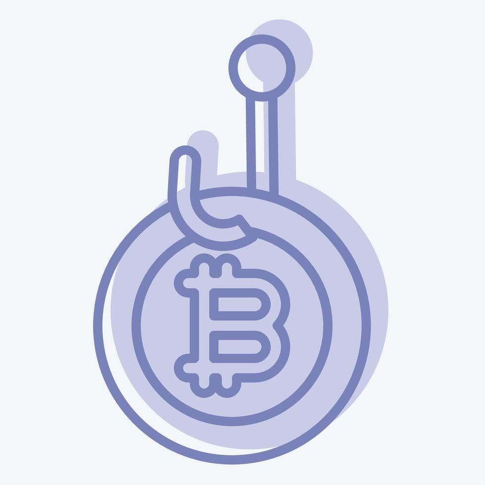 Icon Bitcoin Phising. related to Cryptography symbol. two tone style. simple design illustration vector