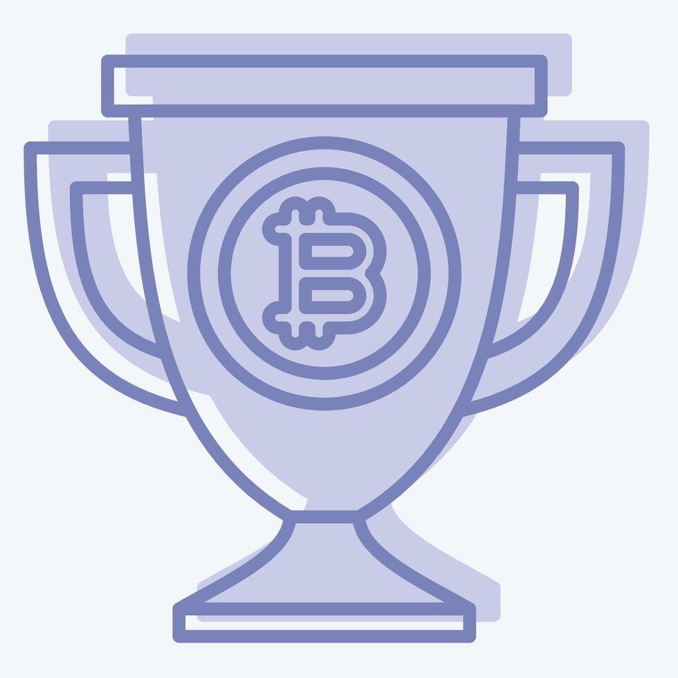 Icon Bitcoin Trophy. related to Cryptography symbol. two tone style. simple design illustration vector
