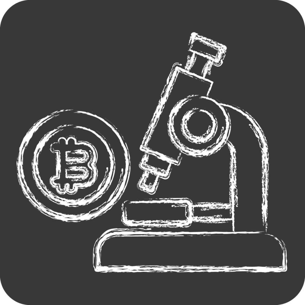 Icon Bitcoin Research. related to Cryptography symbol. chalk Style. simple design illustration vector