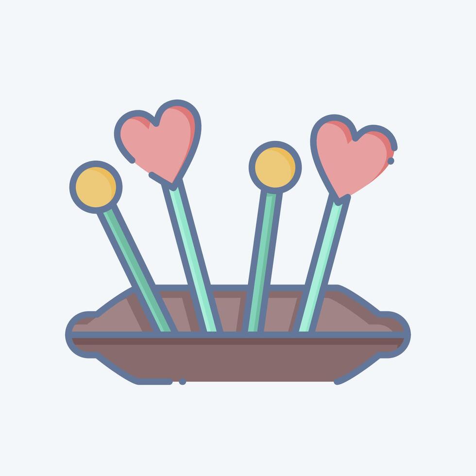 Icon Pin. related to Sewing symbol. doodle style. simple design illustration vector