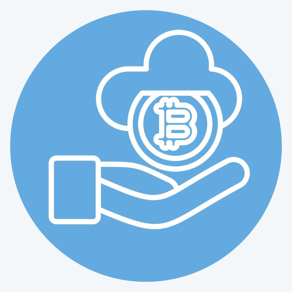 Icon Cloud Money. related to Cryptography symbol. blue eyes style. simple design illustration vector