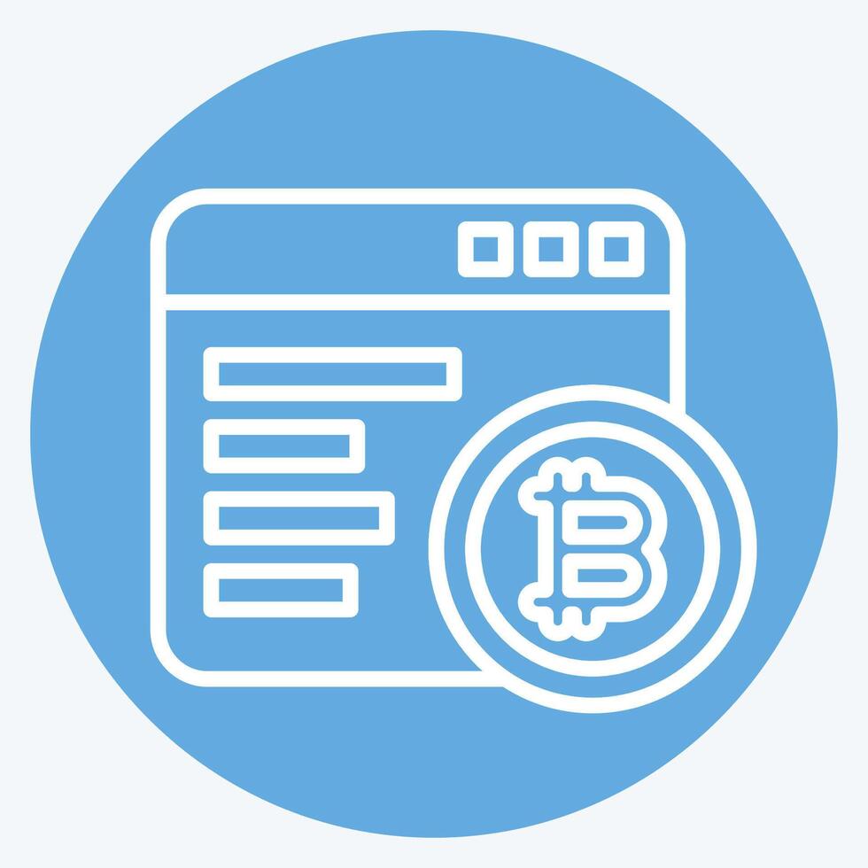 Icon Mining Software. related to Cryptography symbol. blue eyes style. simple design illustration vector