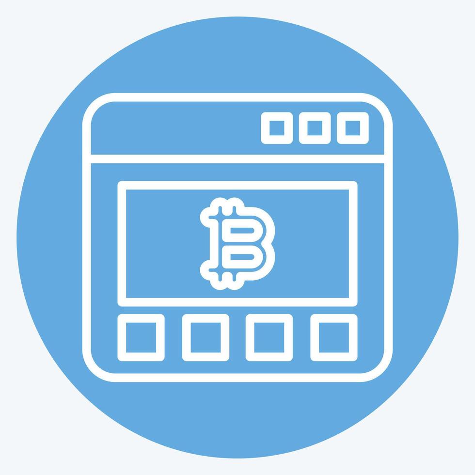 Icon Bitcoin Website. related to Cryptography symbol. blue eyes style. simple design illustration vector
