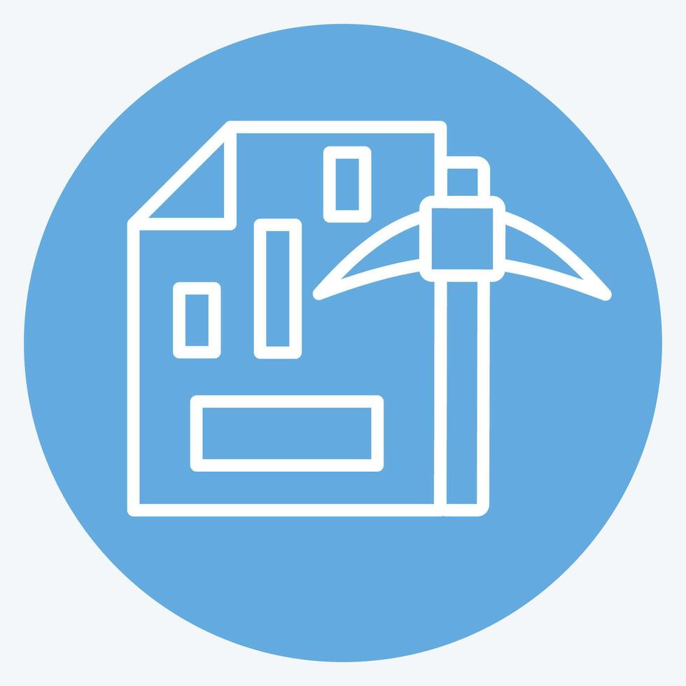 Icon Mining Chart. related to Cryptography symbol. blue eyes style. simple design illustration vector