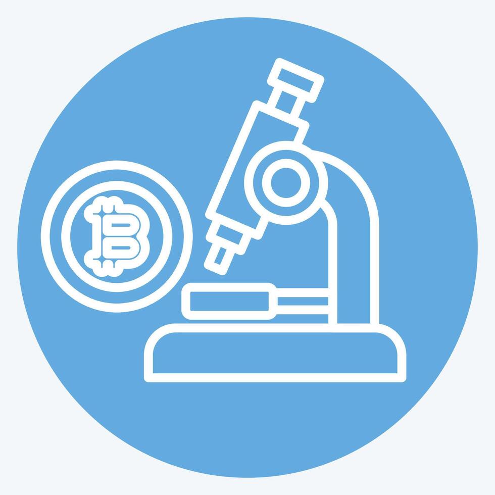 Icon Bitcoin Research. related to Cryptography symbol. blue eyes style. simple design illustration vector