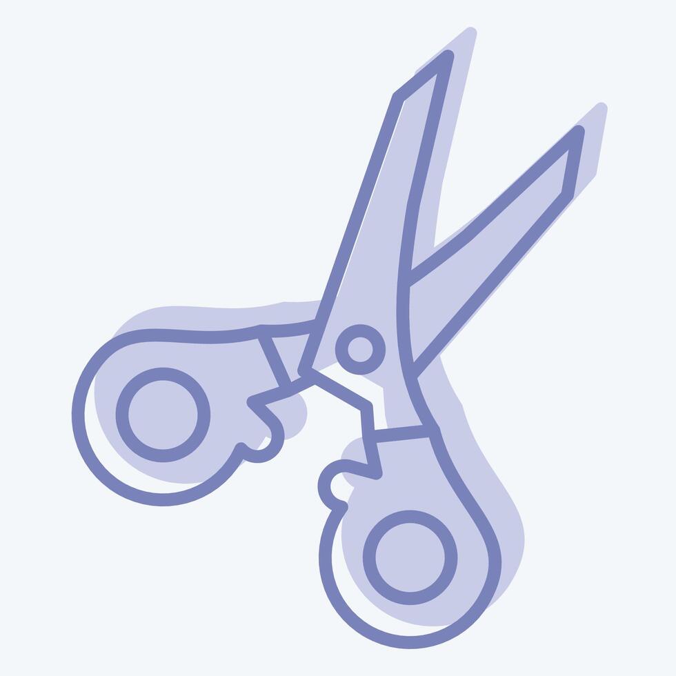 Icon Scissors. related to Sewing symbol. two tone style. simple design illustration vector