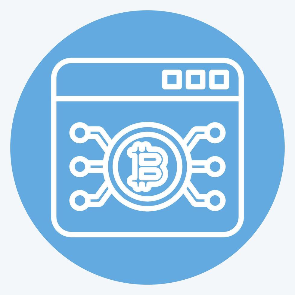 Icon Bitcoin Web. related to Cryptography symbol. blue eyes style. simple design illustration vector