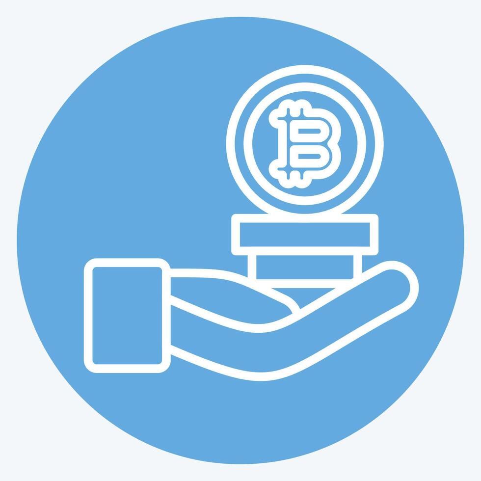 Icon Invesment. related to Cryptography symbol. blue eyes style. simple design illustration vector