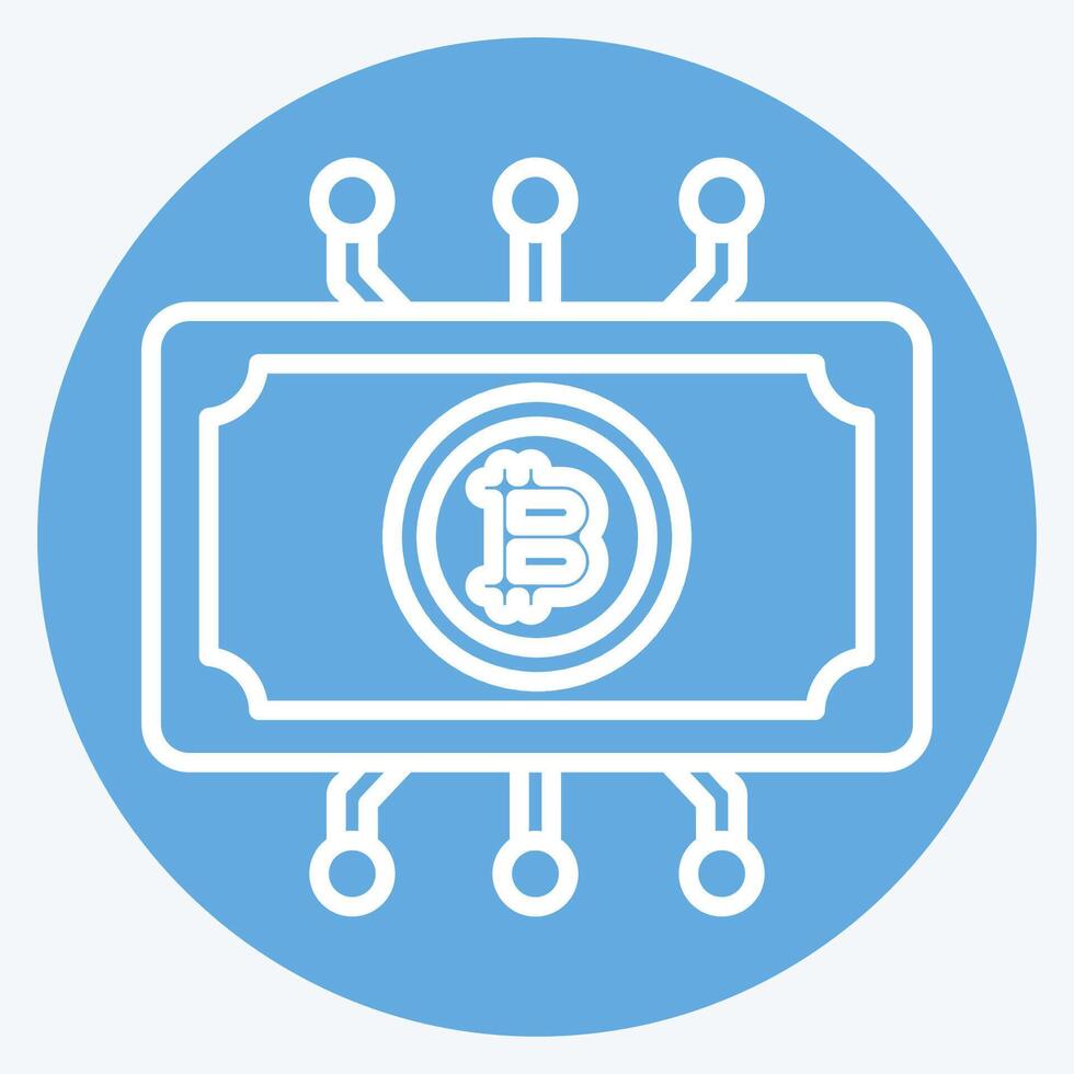 Icon Digital Currency. related to Cryptography symbol. blue eyes style. simple design illustration vector