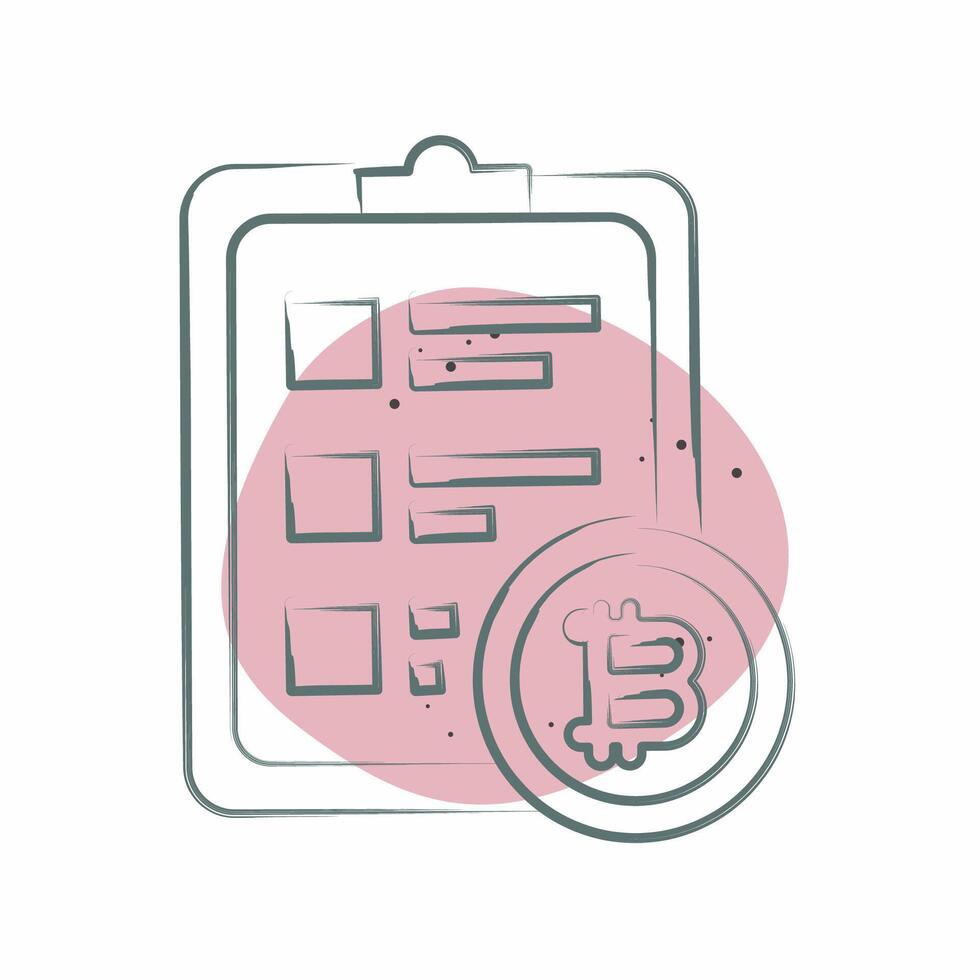 Icon Crypto Report. related to Cryptography symbol. Color Spot Style. simple design illustration vector