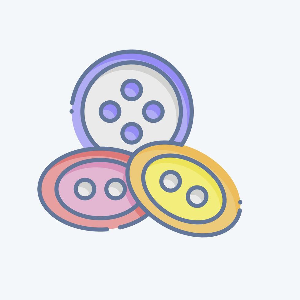 Icon Buttons. related to Sewing symbol. doodle style. simple design illustration vector