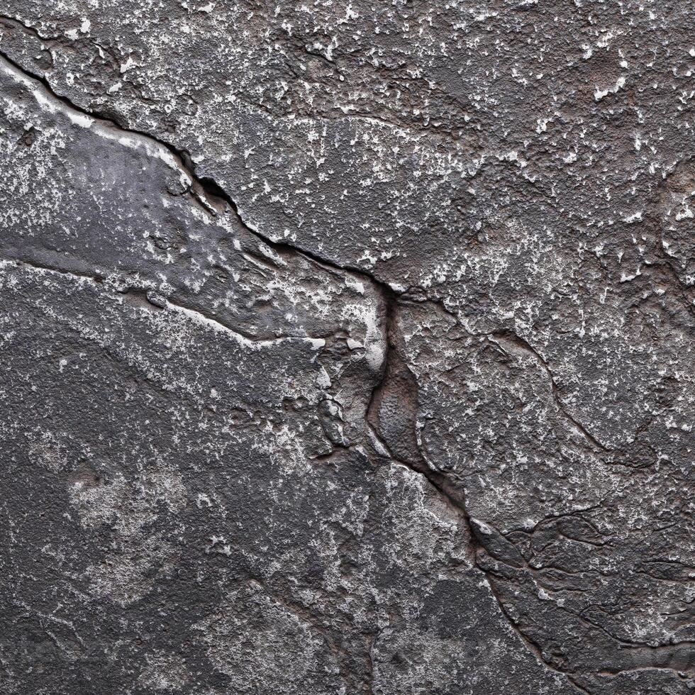 eroded texture steel or another alloy. metal background with cracks and scratches photo