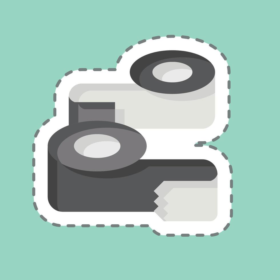 Sticker line cut Paper Glue. related to Sewing symbol. simple design illustration vector