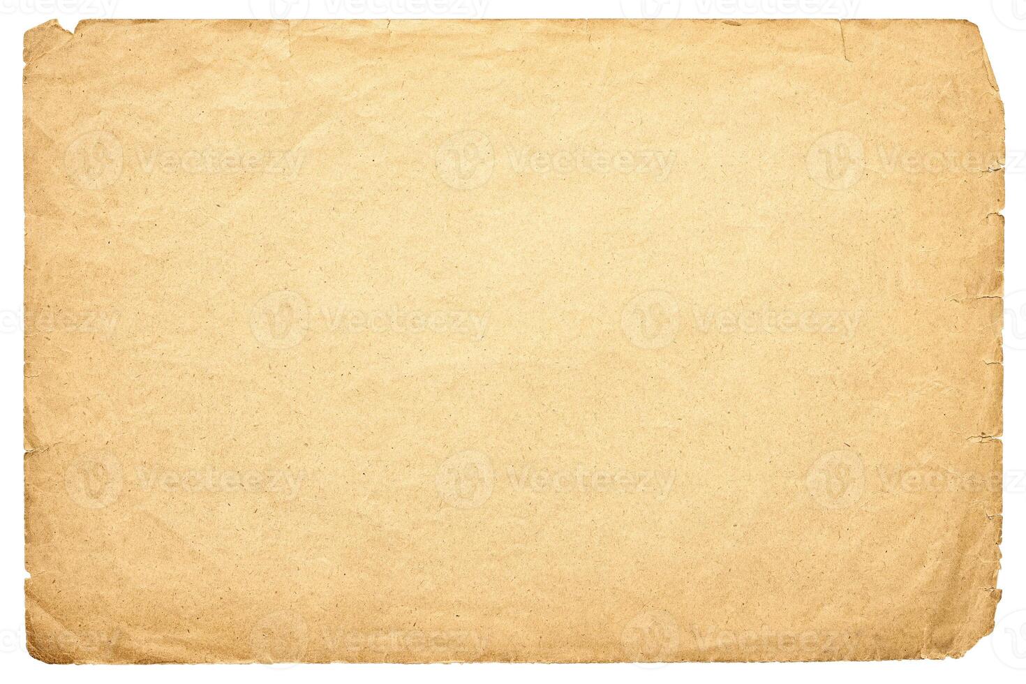 shabby paper texture isolated on white background. ancient papyrus page worn out over time photo