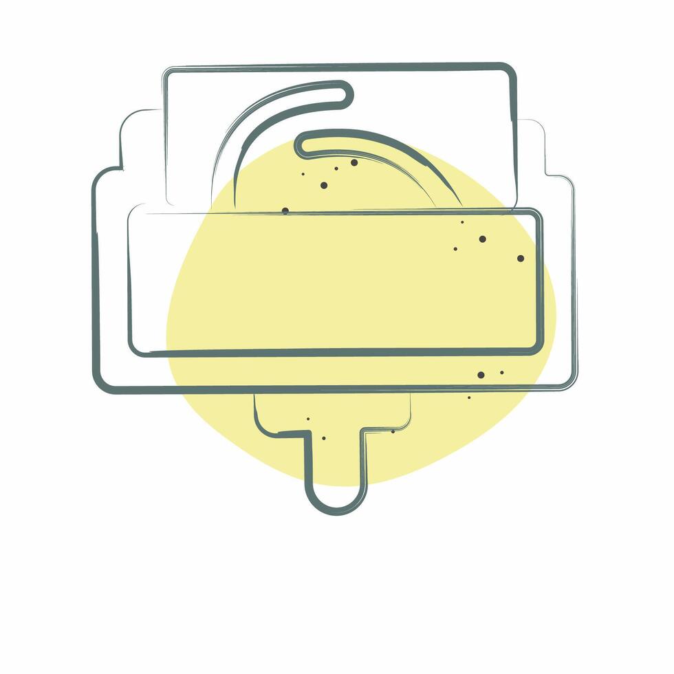 Icon Rolling Pattern On Fabric. related to Sewing symbol. Color Spot Style. simple design illustration vector