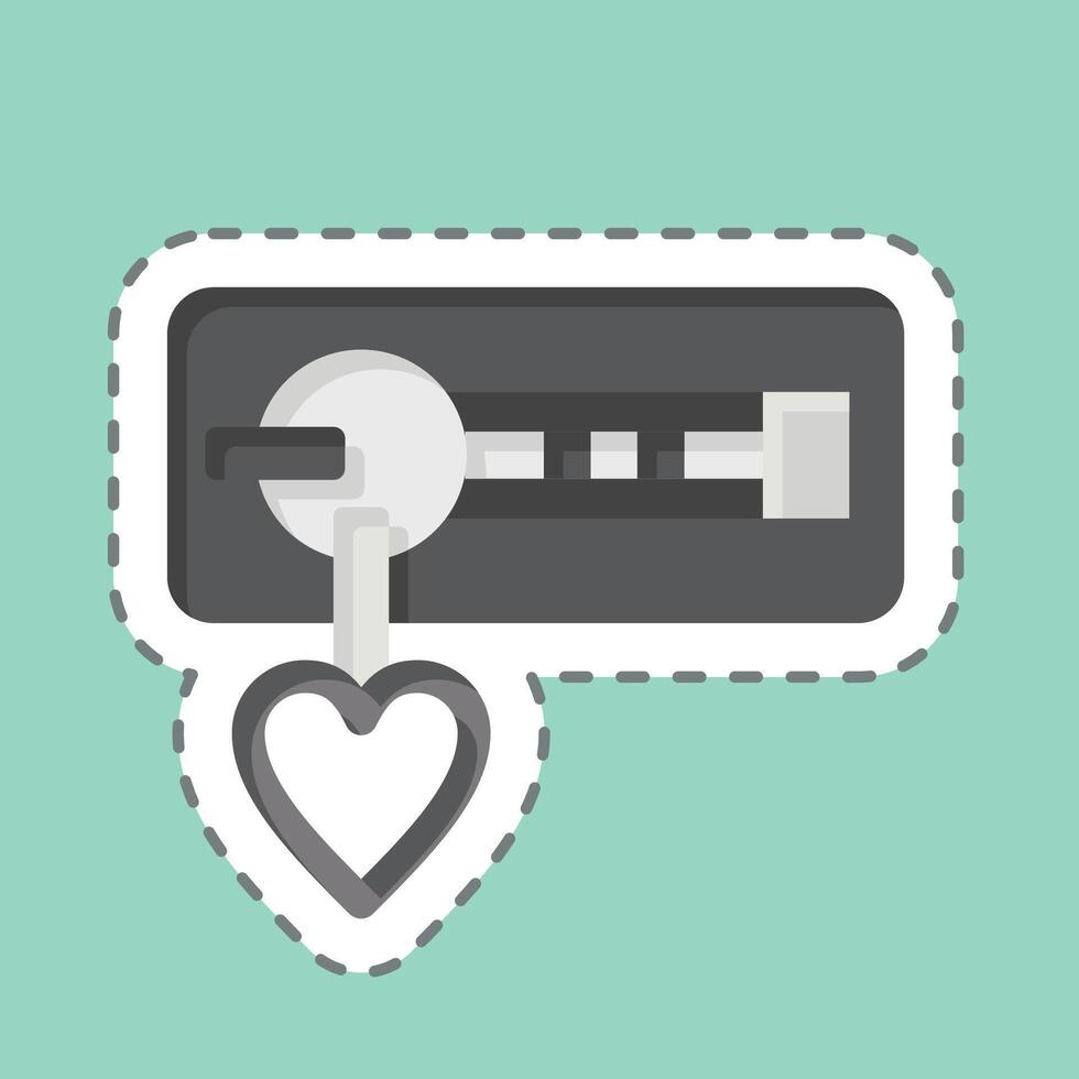 Sticker line cut Zipper. related to Sewing symbol. simple design illustration vector