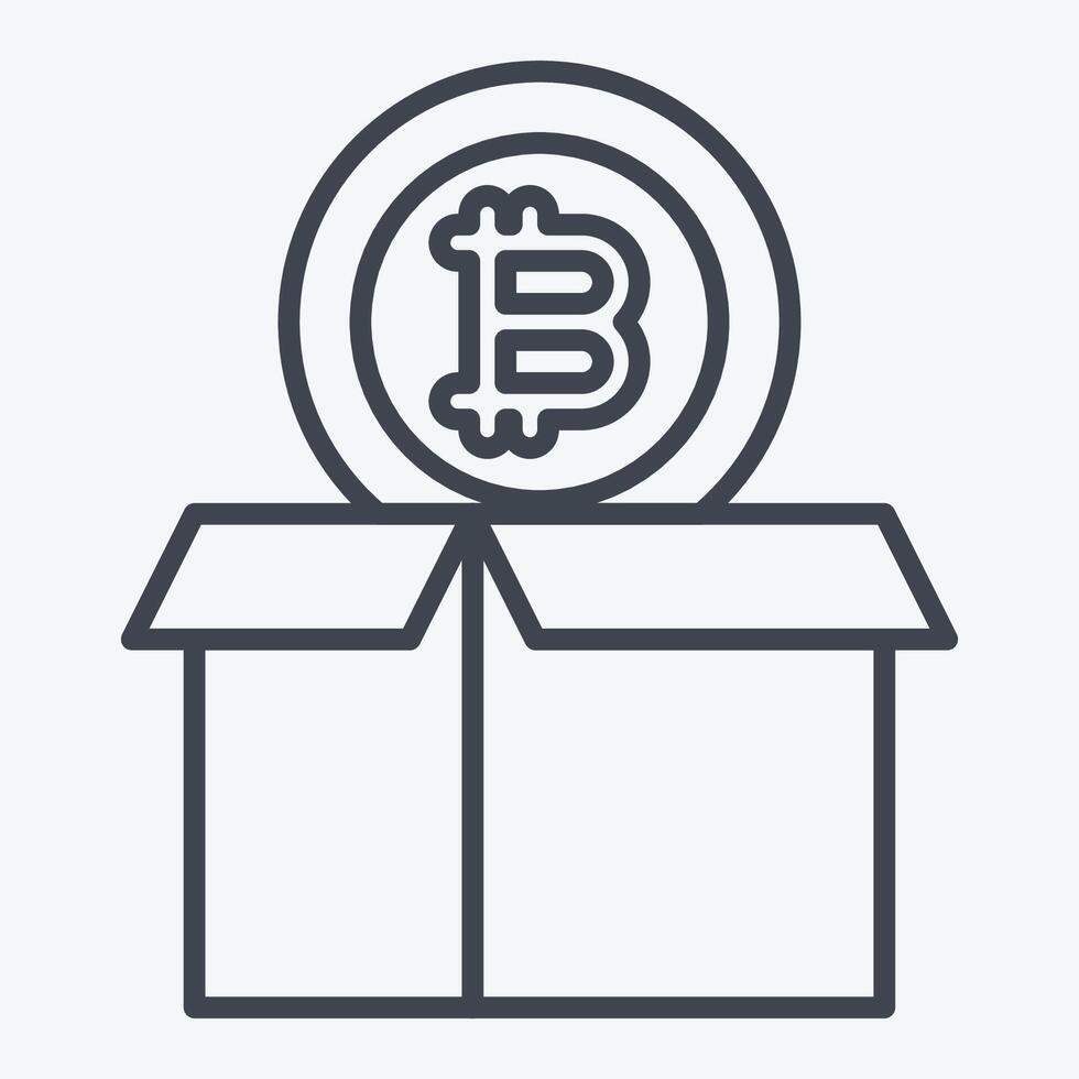 Icon Bitcoin Parcel. related to Cryptography symbol. line style. simple design illustration vector