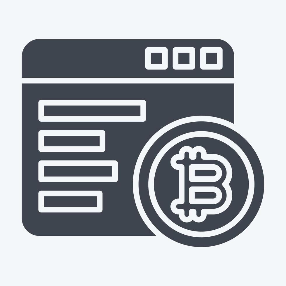 Icon Mining Software. related to Cryptography symbol. glyph style. simple design illustration vector