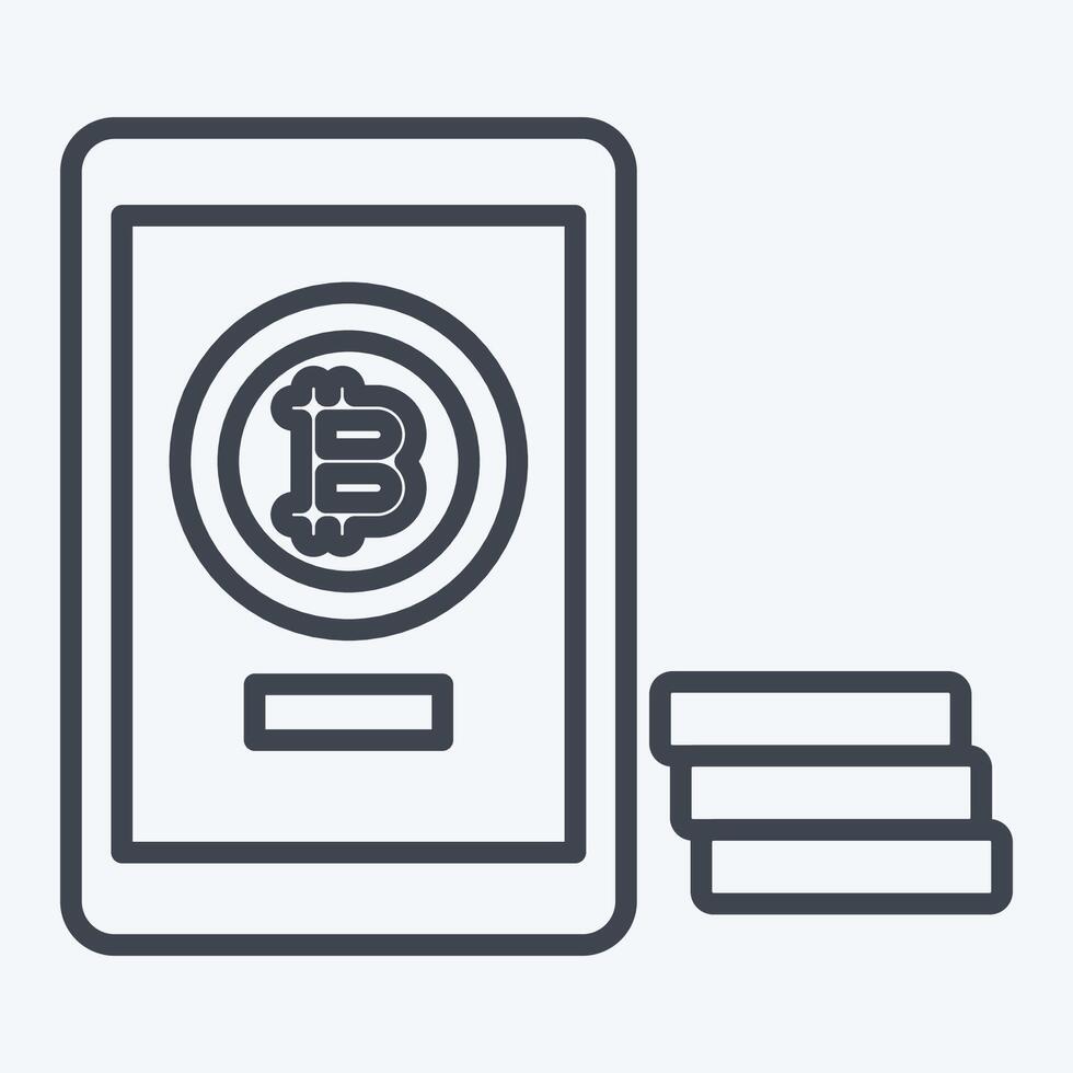 Icon Bitcoin Payment. related to Cryptography symbol. line style. simple design illustration vector