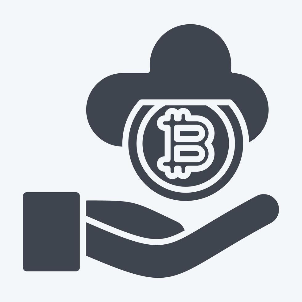 Icon Cloud Money. related to Cryptography symbol. glyph style. simple design illustration vector