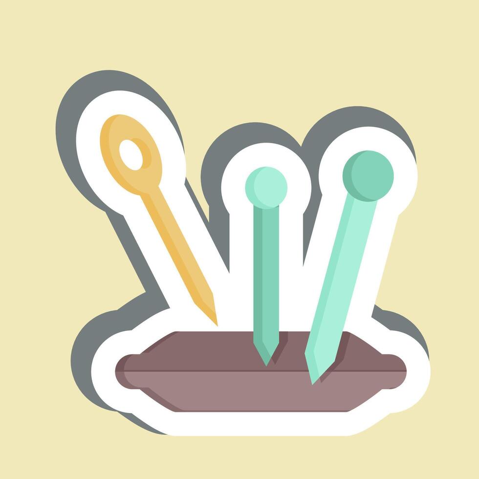 Sticker Needle. related to Sewing symbol. simple design illustration vector