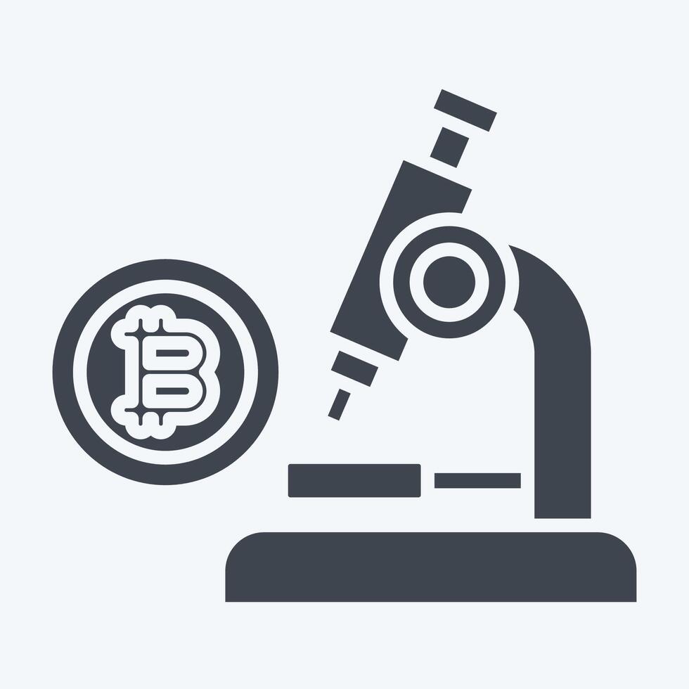 Icon Bitcoin Research. related to Cryptography symbol. glyph style. simple design illustration vector