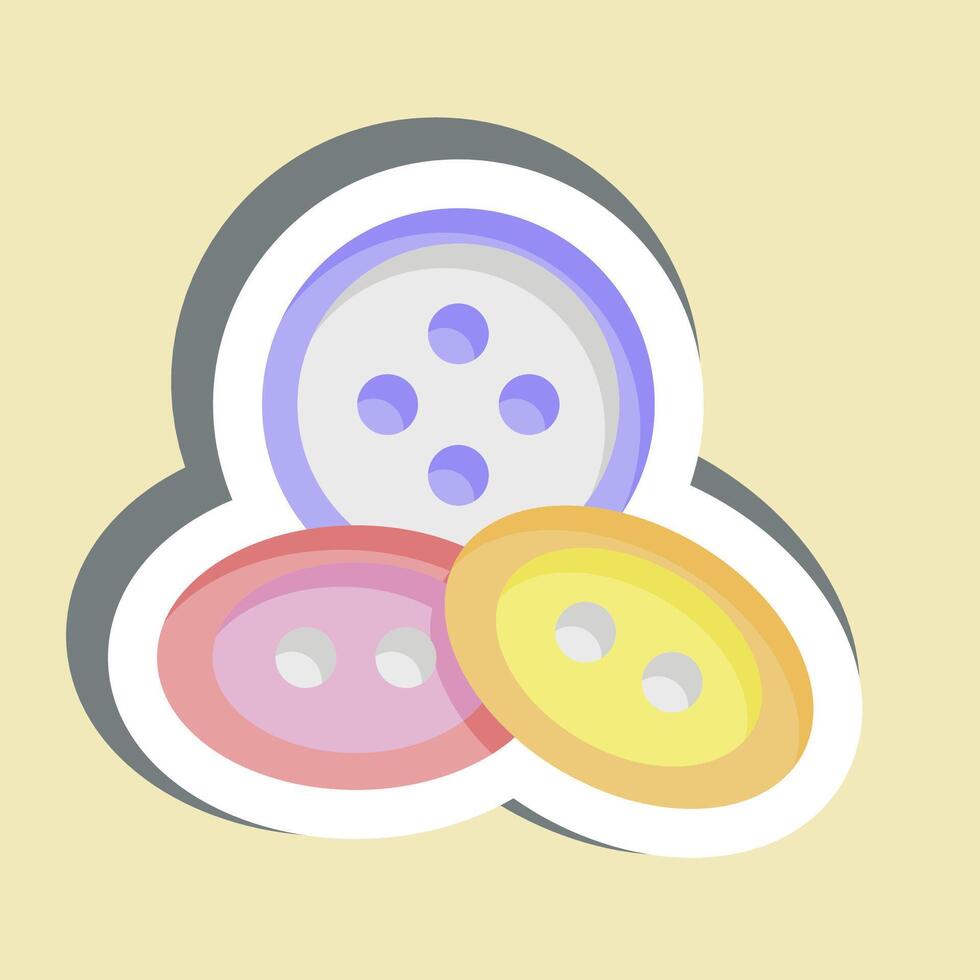 Sticker Buttons. related to Sewing symbol. simple design illustration vector
