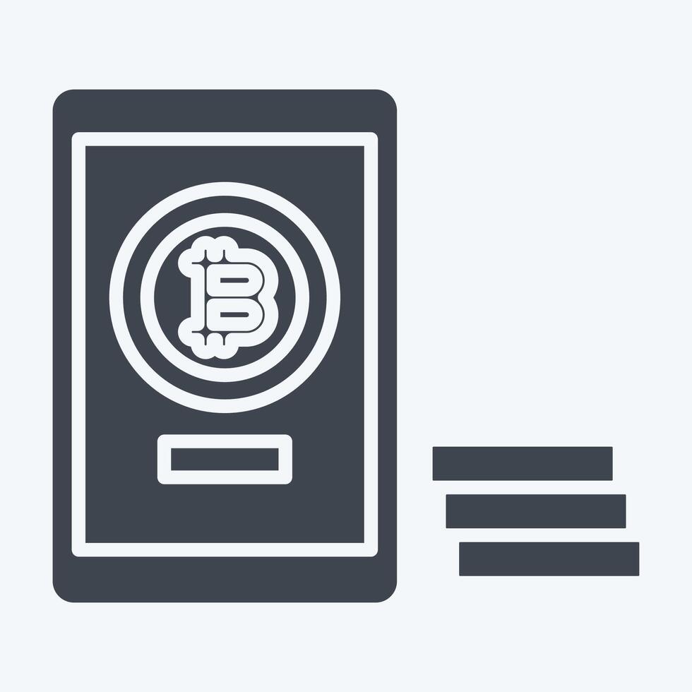 Icon Bitcoin Payment. related to Cryptography symbol. glyph style. simple design illustration vector