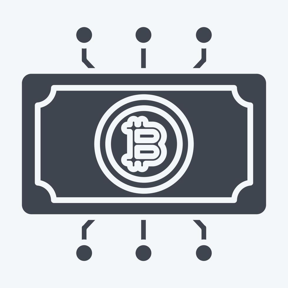 Icon Digital Currency. related to Cryptography symbol. glyph style. simple design illustration vector