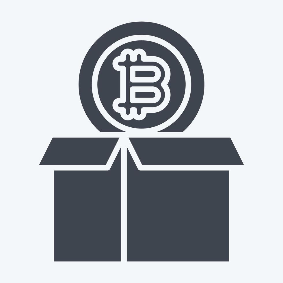 Icon Bitcoin Parcel. related to Cryptography symbol. glyph style. simple design illustration vector