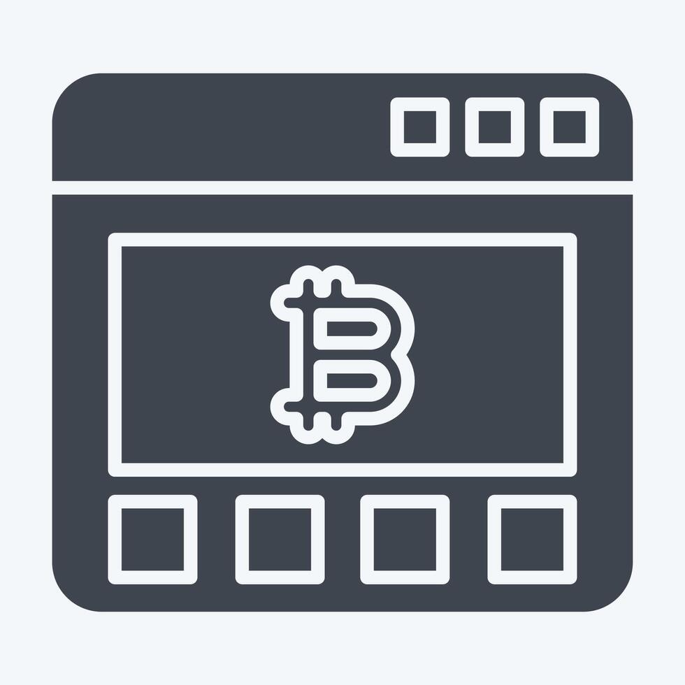 Icon Bitcoin Website. related to Cryptography symbol. glyph style. simple design illustration vector