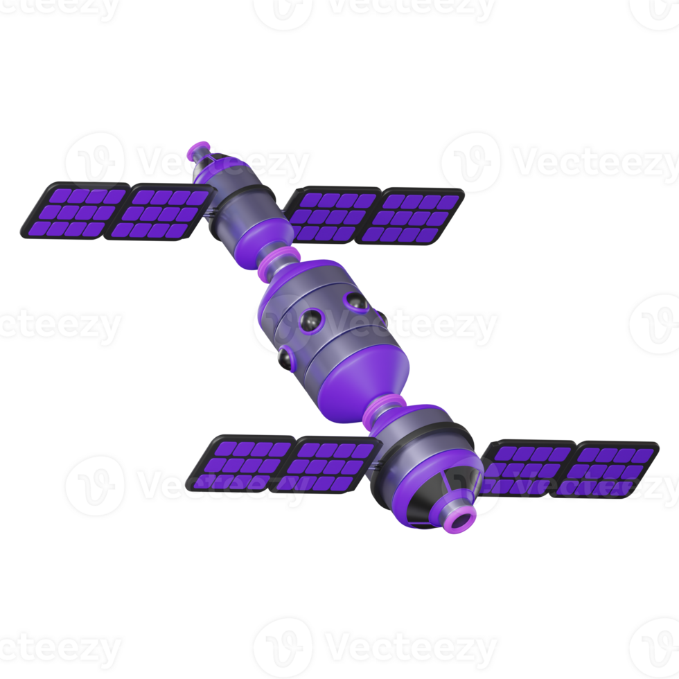 Futuristic Space Station Illustrating Space Technology. 3D Render png