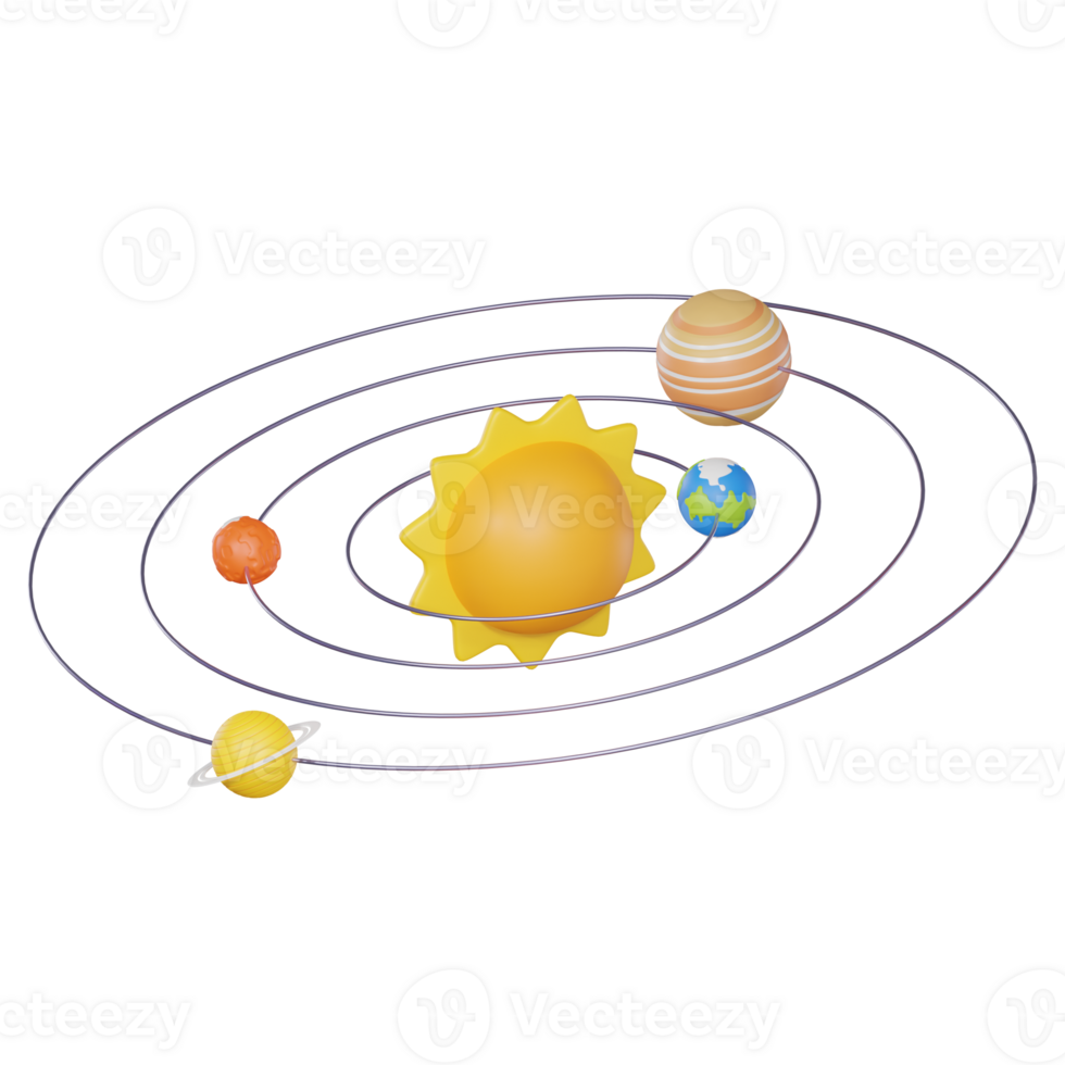 Exploring the Cosmos of Orbit Icon for Space and Astronomy. 3D Render png