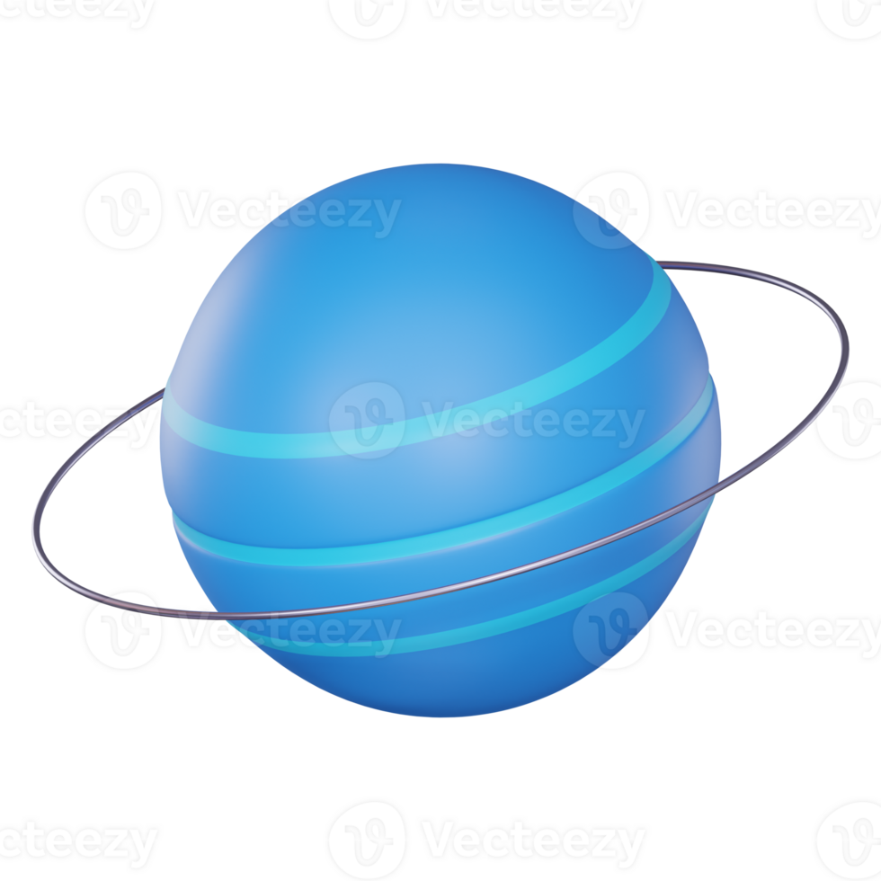 Explore Uranus of the Iconic Gas Giant. 3D Render png