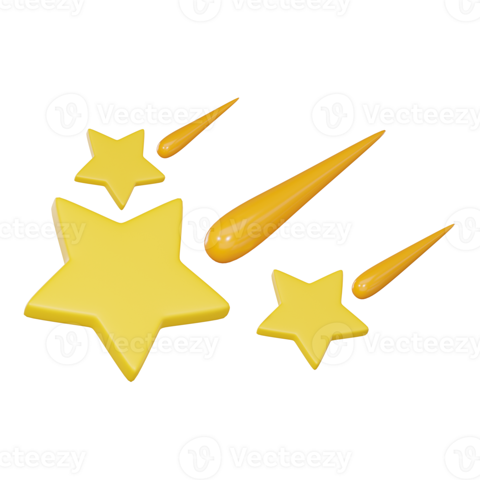 Celestial Wonders of Shooting Star Comet in Space. 3D Render png