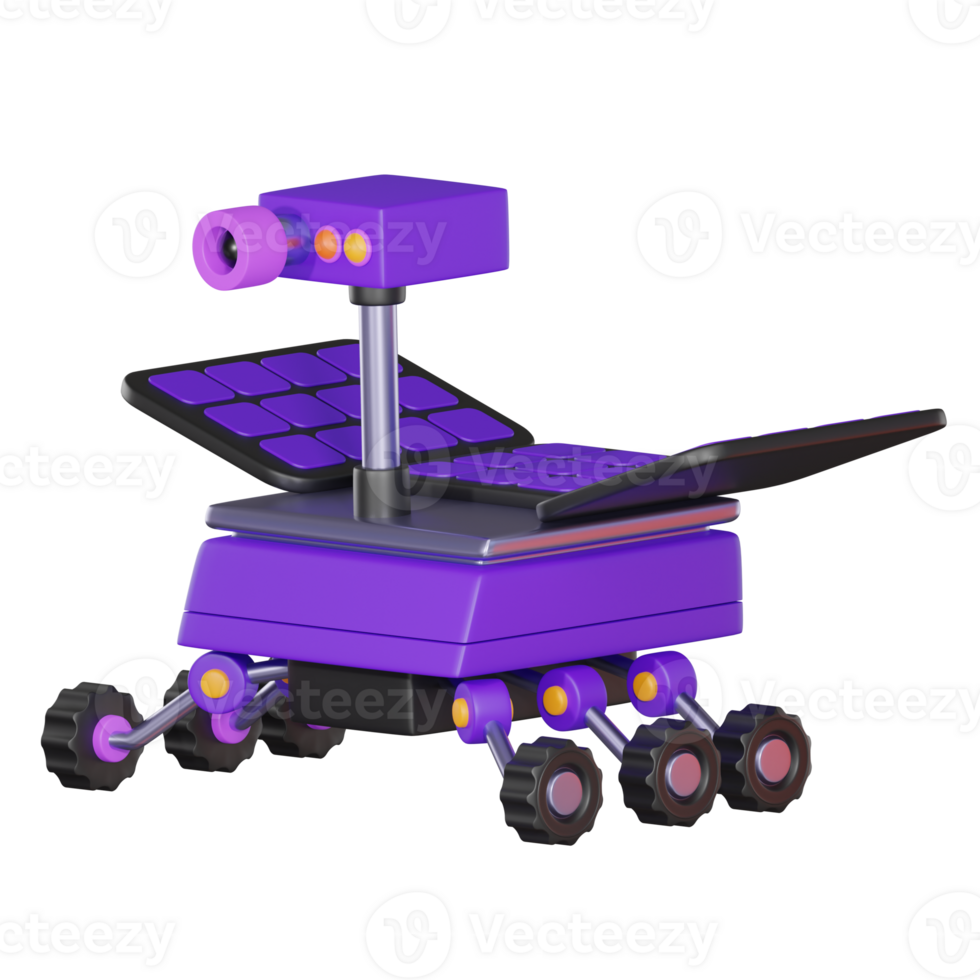 Mars Rover Robot Illustration for Space Exploration. 3D Render png