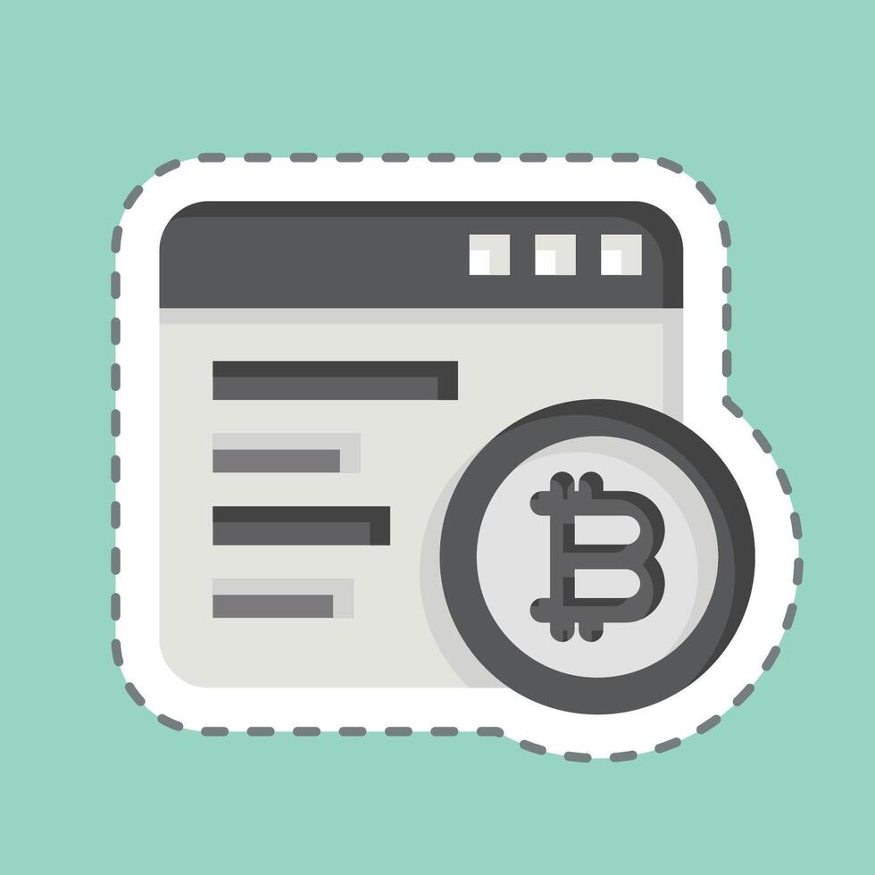 Sticker line cut Mining Software. related to Cryptography symbol. simple design illustration vector