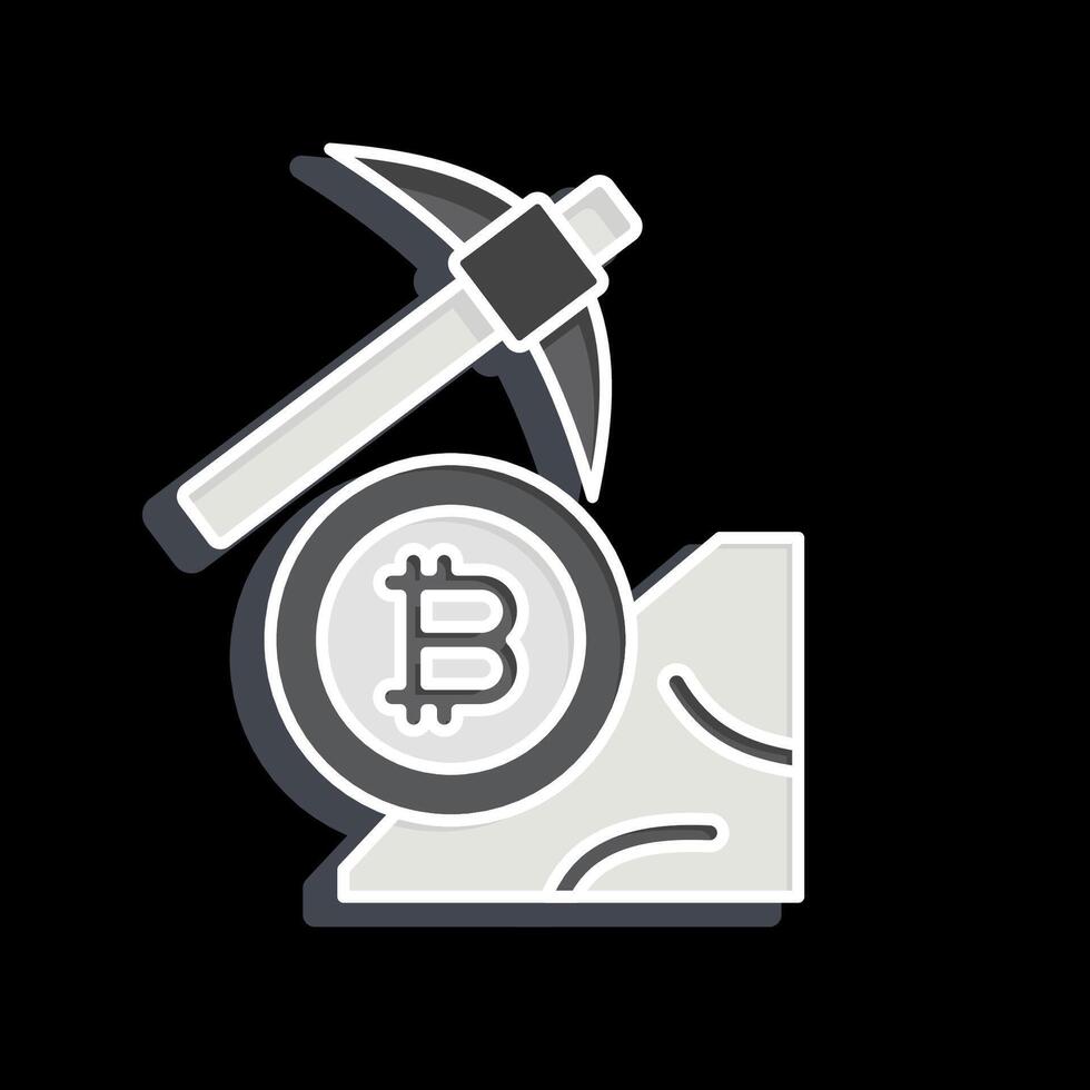 Icon Bitcoin Mining. related to Cryptography symbol. glossy style. simple design illustration vector