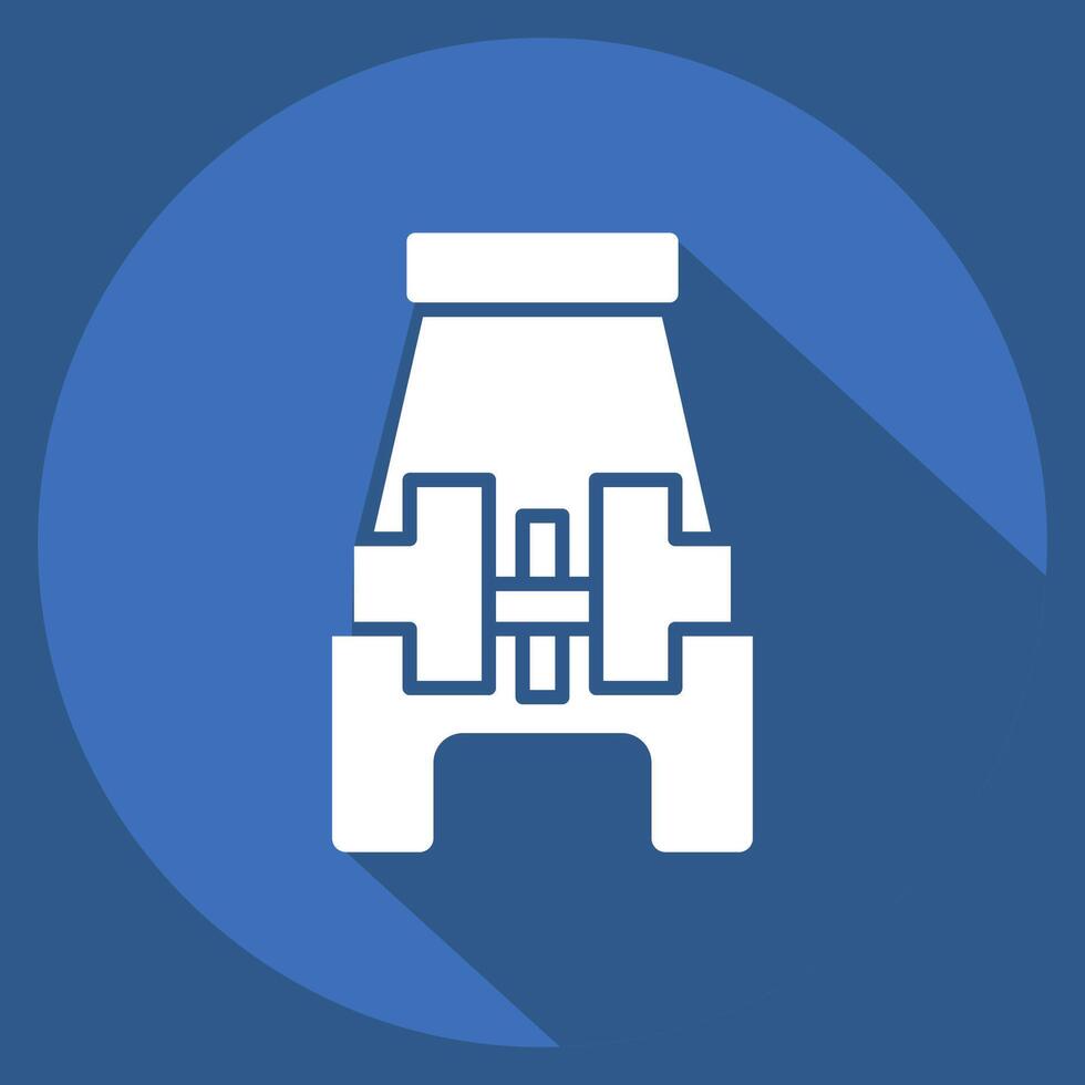 Icon Button Sewing Foot. related to Sewing symbol. long shadow style. simple design illustration vector