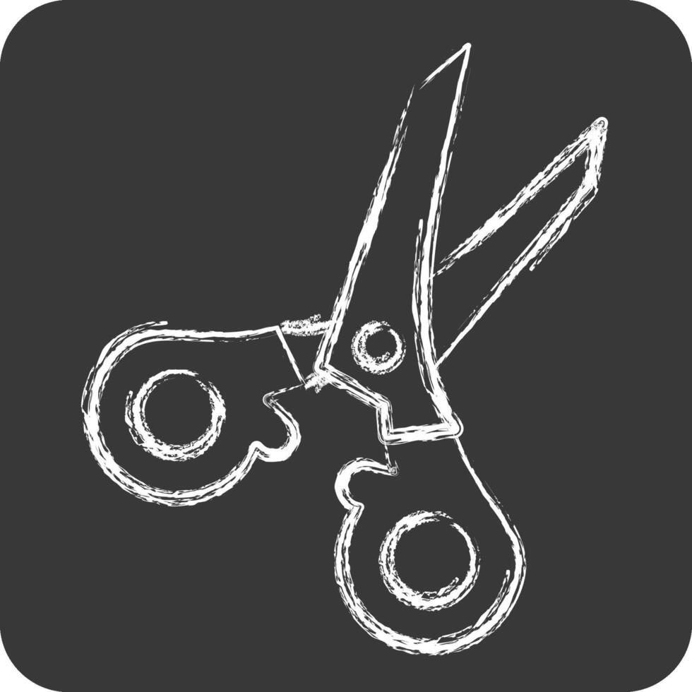 Icon Scissors. related to Sewing symbol. chalk Style. simple design illustration vector