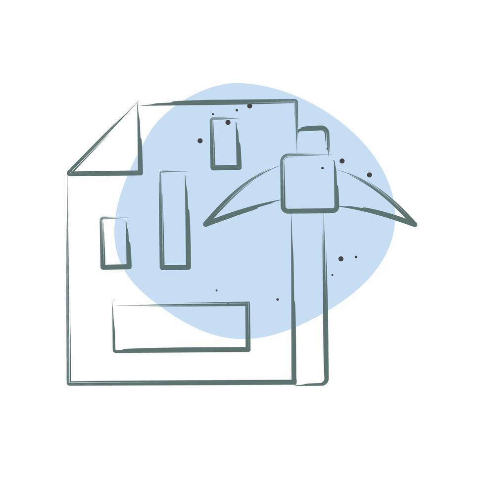 Icon Mining Chart. related to Cryptography symbol. Color Spot Style. simple design illustration vector